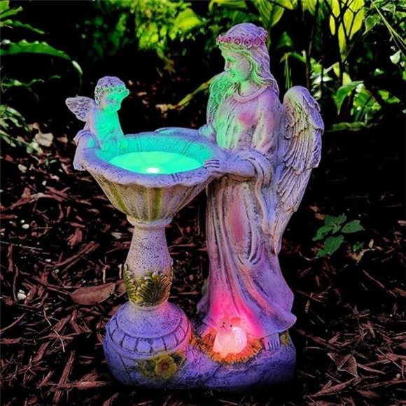 Solar Garden Statue for Outdoor Décor, Angel Garden Figurine with Color Changing - Picture 7 of 7